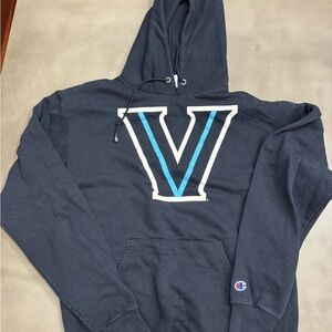 Champion Navy Blue Hoodie with Villanova Logo, size M